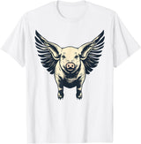 Flying Pig With Wings Design Flying Pig With Wings Fly Pig Lovers T-Shirt - White