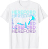 Hereford Gifts Hereford Cattle Hereford Cow Farmer Retro T-Shirt - White