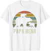 Bear Cubs Family Matching Gifts & Shirts Clothing Funny Papa Bear Shirts, Cub 2 Kids Fathers Day Grandpa T-Shirt - White