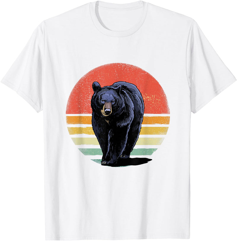 Wowsome! Retro Vintage Black Bear T-Shirt - White