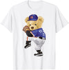 BERSLL Cute Teddy Bear Baseball Jug Sweatshirt T-Shirt - White