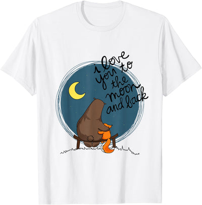Cute I Love You To The Moon And Back Bear & Squirrel T-Shirt