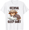 Animal Sleepwear & Night Pajamas Kids Women Men Highland Cow, Nightgown Official Sleepshirt Nightshirt Sleep T-Shirt - White
