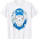 I Liked The Lions Before It Was Cool Tees Blue Lions Salty Wearing Hat Salty Cool Lions Strong Lions T-Shirt - White