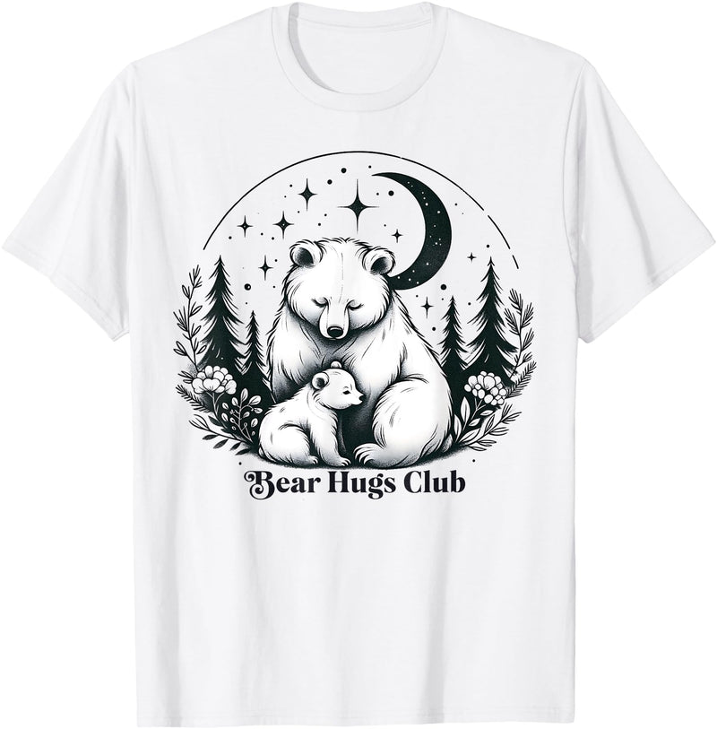 Polar Bear Lover Tees NYC Polar Bear Hugs Mama Baby Mothers Day Mom Daughter Son T-Shirt - White