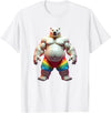 Jay Moe Design "I Love Bears" Fun Gay Pride Vintage Rainbow T-Shirt - White