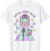 Cute Bingo Caller Activity Staff Gear Official Bingo Caller Llama Funny Activity Director Alpaca T-Shirt - White