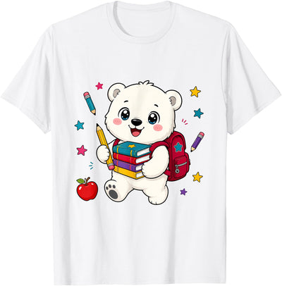 HyggeGoods Cute Polar Bear Back to School Kids Teacher Student T-Shirt