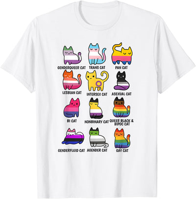 Awesome Gay LGBT Shirts Cute Retro LGBT Cat Pride & Equality Graphic apparel T-Shirt