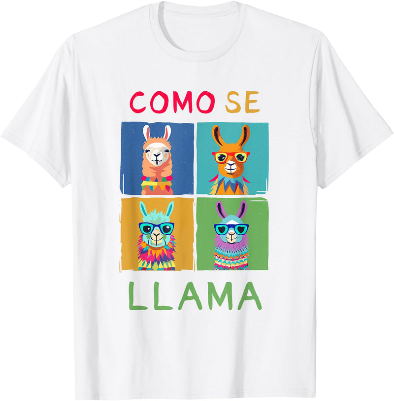 Como se LLAMA Shirts Funny Como Se LLAMA Animal for LLAMA Lovers T-Shirt - White