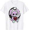 Creepy Cute Bunny Goth Heart Spiderweb Alt Pastel Rabbit T-Shirt in White