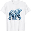 Arctic Polar Bear Mountain Waterfall Nature Arctic Polar Bear Forest Waterfall Landscape T-Shirt - White
