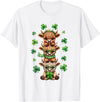 St Patricks Day Highland Cow Lucky Irish Shamrock Funny St Patrick's Day Highland Cow Lucky Shamrock Irish T-Shirt - White