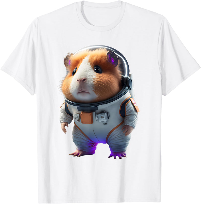 Guinea Pig Lovers Guinea Pig Tees Guinea Pig Shirt Astronaut Furry Potato Guinea Pig Funny T-Shirt - White