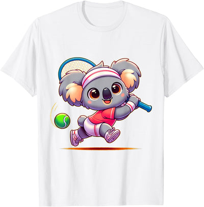 Koala Playing Tennis Cartoon T-Shirt