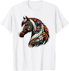 Horse Riding Lovers Gifts For Cowgirls & Girls Equestrian Horse Riding, Western Horseback, Horse Flower T-Shirt - White
