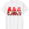 Three Gnome Crew Family Outfit Gnomes Love Valentine's Day Buffalo Leopard Heart Women Men T-Shirt - White