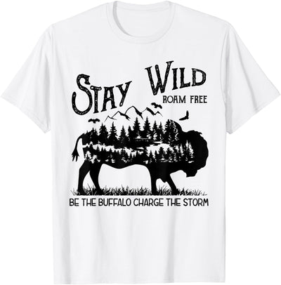 Buffalo Bison National Park Wild Animal Lover M216 Stay Wild T-Shirt