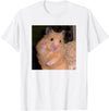 Hamster Meme Peace Sign Funny Pet Owner Trendy T-Shirt - White