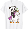 Panda Bear Unicorns Boys Girls Kids Panda Riding Unicorn Cute Magical Animals T-Shirt - White