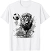 Passion For Sports Style Lion Playing Soccer Sports Team Animal T-Shirt - White