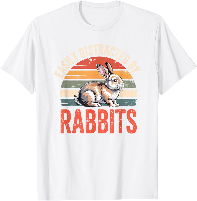 Cute Rabbit Lover Bunny Graphic T-Shirt in White