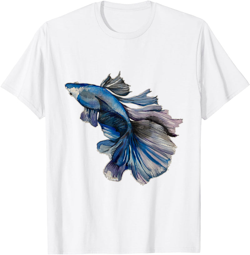 Wistful Blue Beta Fish T-Shirt - White