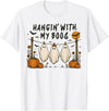 Retro Hangin’ With My Boos Funny Ghost Halloween T-Shirt - White