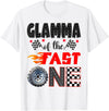 Funny 1st Birthday Boy Racing Party Glamma of The Fast One Racing Car 1st Birthday Boy T-Shirt - White