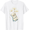 Blueberry Clothing Baby Polar Bear Floating On Dandelion Seeds T-Shirt - White
