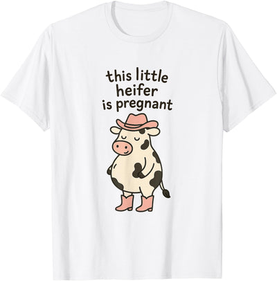 Funny Western Cow Pregnancy Announcement Thanksgiving Funny T-Shirt