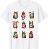 Kawaii Guinea Pig Lovers Clothes Cute Guinea Pigs In Xmas Costume Funny Christmas Holiday Black Unisex-Adult T-Shirt - White