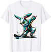 Easter Bunny Hockey Player Rabbit Egg Men Women Boys Kids T-Shirt in White