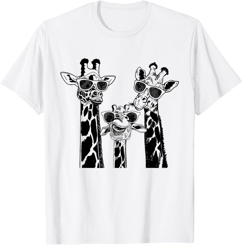 Cool Giraffe Summer Vacation Giraffe Family Matching Summer Sunglasses Vacation Safari T-Shirt - White