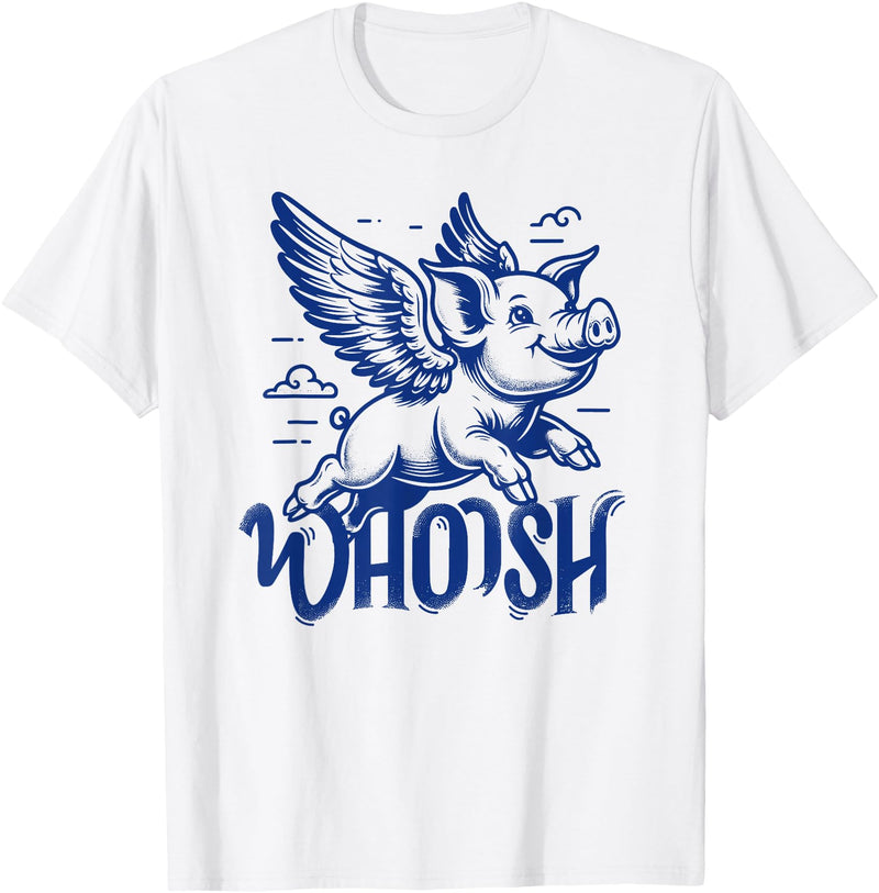 Lustige Schwein Schweinchen Liebhaber Geschenkidee Flying Pig Pig with Wings 90s Graphic T-Shirt - White