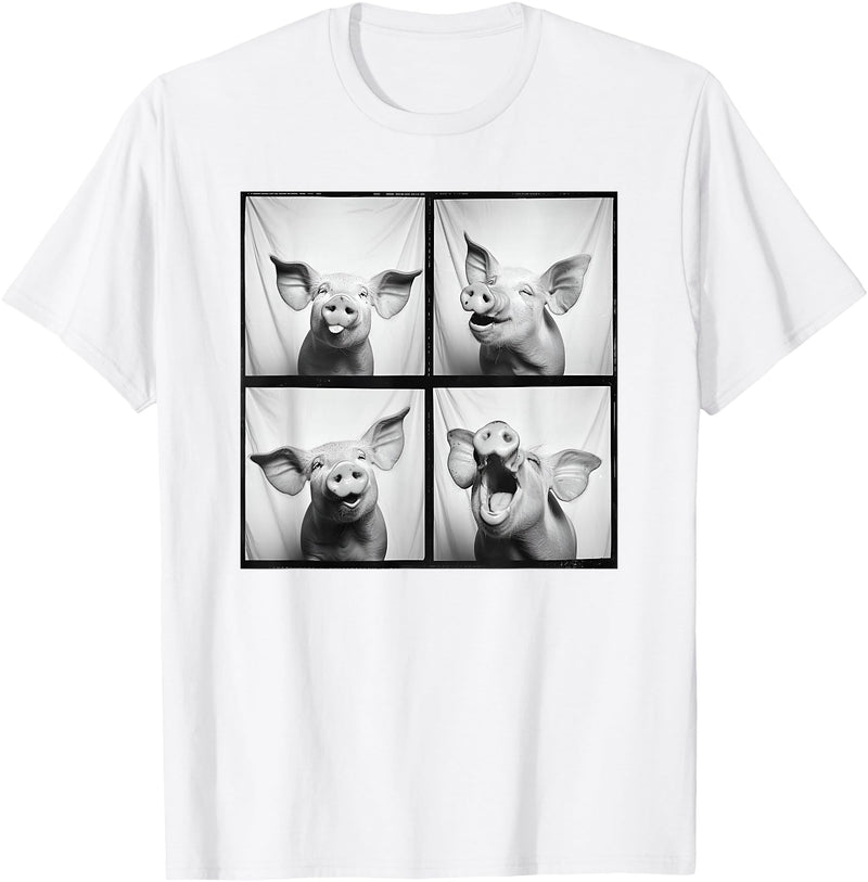 Piglet Farm Nature Photography Men Women Kids Happy Pig Face Portrait Hog Farmer Funny Farm Animal T-Shirt - White