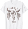 Slay It Honestly Tees 1883 Boho Cow Skull Cute Country Western Yellowstone Graphic T-Shirt - White
