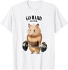 Hamster Muscle Training with Barbell Shrug Bar Fitness Gym T-Shirt - White