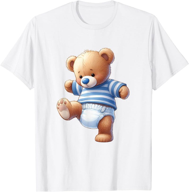 Baby Boy Teddy Bear Baby Shower Gender Reveal T-Shirt - White