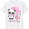 Birthday Gifts for Girls by Content Design Studio Birthday Girl 8 Panda Pink Balloons T-Shirt - White