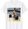 Hamster Deadlift Training Funny Cute Rat Weightlifting Meme T-Shirt - White
