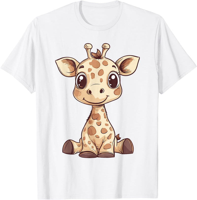 Cute Giraffe for Kids Design Kids Giraffe T-Shirt - White