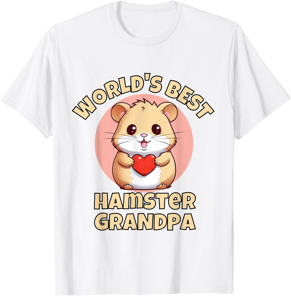 Cute World's Best Hamster Grandpa Grandfather T-Shirt - White