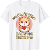 Cute World's Best Hamster Grandpa Grandfather T-Shirt - White