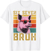 6 7 Pig Funny Animal Apparel Funny Pig 67 6 7 six Seven Meme Animal Retro Design T-Shirt - White