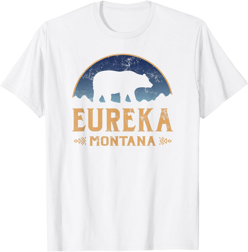 Eureka Montana Wild West Eureka Montana MT Big Sky Country Bear & Mountains T-Shirt - White