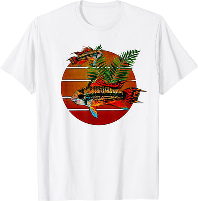 Dwarf Cichlid Sunset Circle T-Shirt
