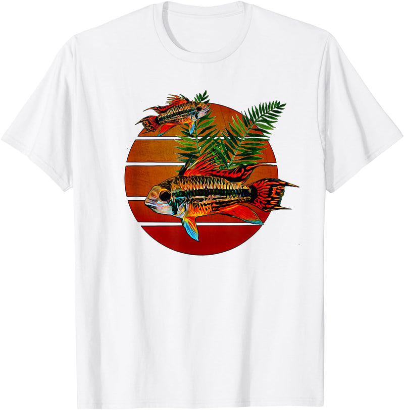 Dwarf Cichlids Tees Cockatoo Dwarf Cichlids Apistogramma Lover Aquarium Cichlids T-Shirt - White