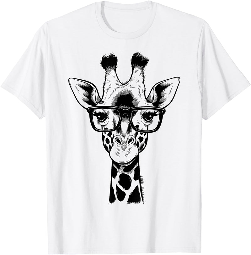 Cute Funny Giraffe Cool Summer Casual Graphic Tees Cute Giraffe Graphic Casual Summer Funny Cool Animal Lover T-Shirt - White