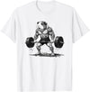 Strong Guinea Pig Lifting Fitness Workout Cool Muscular Guinea Pig Bodybuilder Fitness Power Gym T-Shirt - White